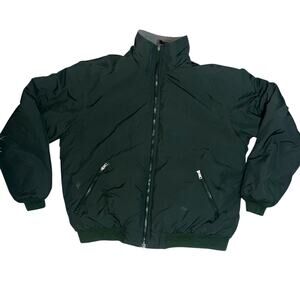 Vintage 90s  L.L Bean Hunter green Jacket Men's Fleece Lined Nylon Bomber LG